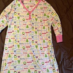 LAST CHANCE Intimate Concepts Christmas Sleep Shirt 3/4 sleeve fits like XL